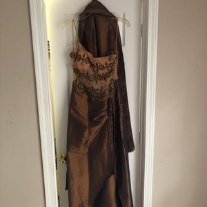 Evening Gown with Beaded Appliqué details